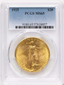 1925 $20 Saint Gaudens Double Eagle PCGS MS65 coin front image