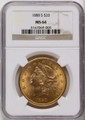 1888-S $20 Gold Liberty Double Eagle NGC MS64 coin front image