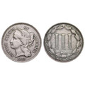 Bullion shark 1865-1889 Three Cent Nickel - Circulated