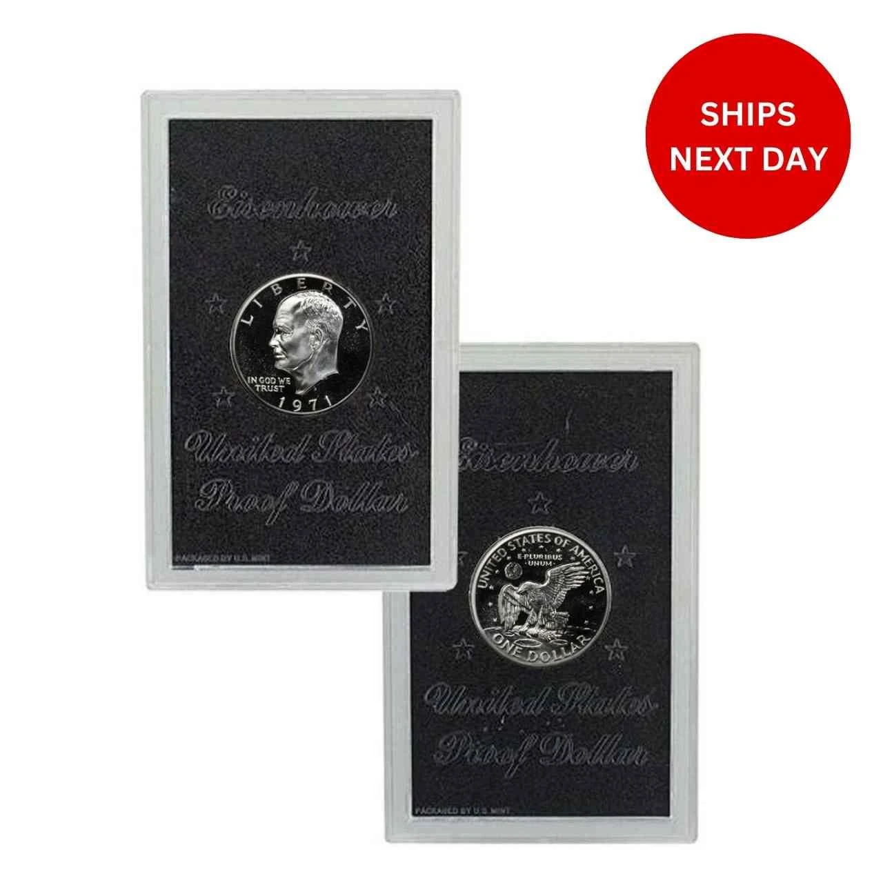 1971 D Eisenhower Dollar Type 1 - Friendly Eagle - Accented Crater