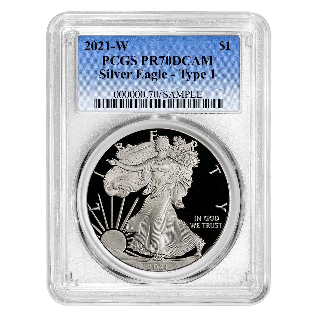 2021-W Proof Silver Eagle PCGS PR70 - Type 1