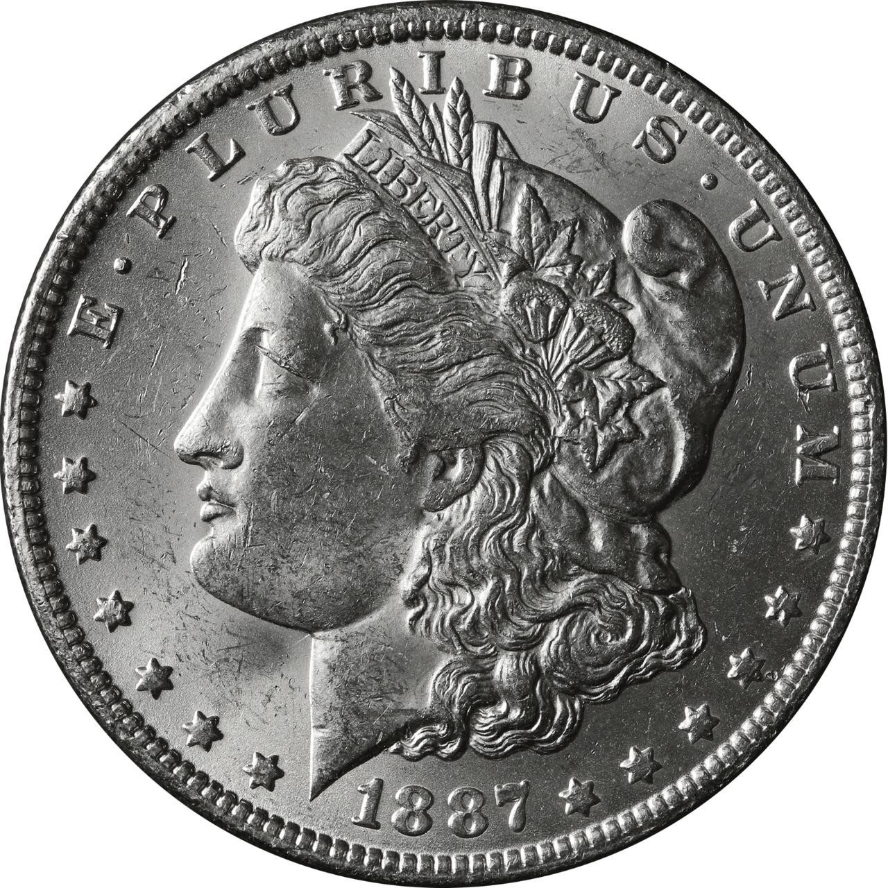 1887年 MORGAN SILVER DOLLAR モルガン・ダラー 銀貨 1887 Morgan Silver Dollar, About Uncirculated, AU-55 | Littleton