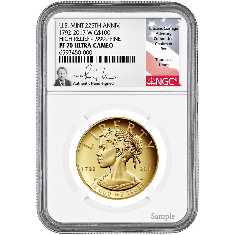 2017 $100 American Liberty High Relief Gold NGC PF70 UCAM Thomas