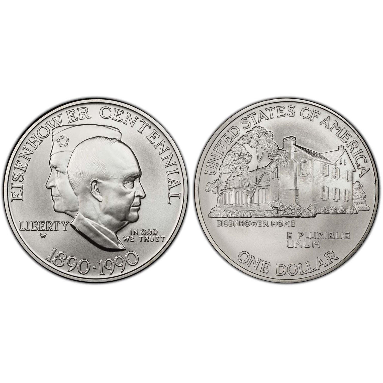 アメリカ 1990W 1ドル銀貨 Eisenhower Centennial 1990 $1 Eisenhower