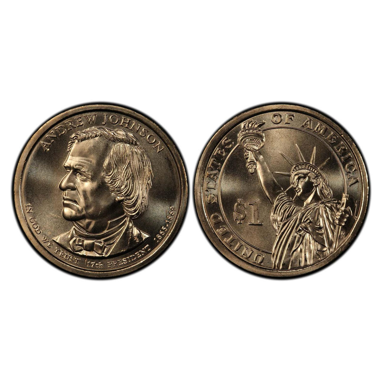 Moneta Da $1 Presidenziale Andrew Johnson 2011-P - US Mint - Circolata