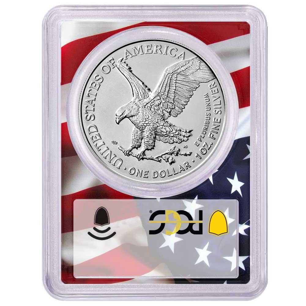 Buy 2024(W) Silver Eagle PCGS MS70 Flag Frame Online - MS70