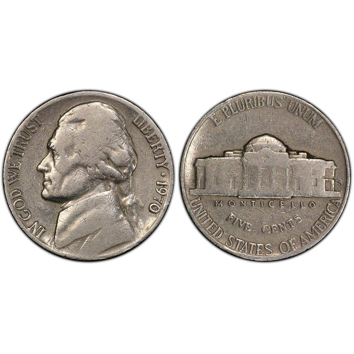 1970-S Jefferson Nickel Circulated