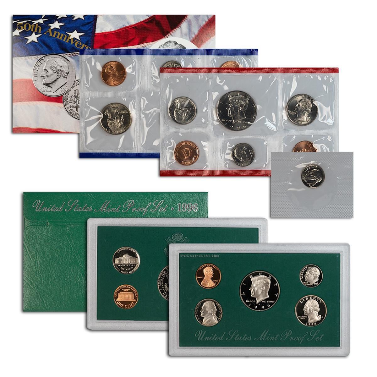 1996年 アメリカ合衆国 コインセット 1996 US Mint 4 Coin UNC Set Atlanta Olympic Games Gold & Silver w