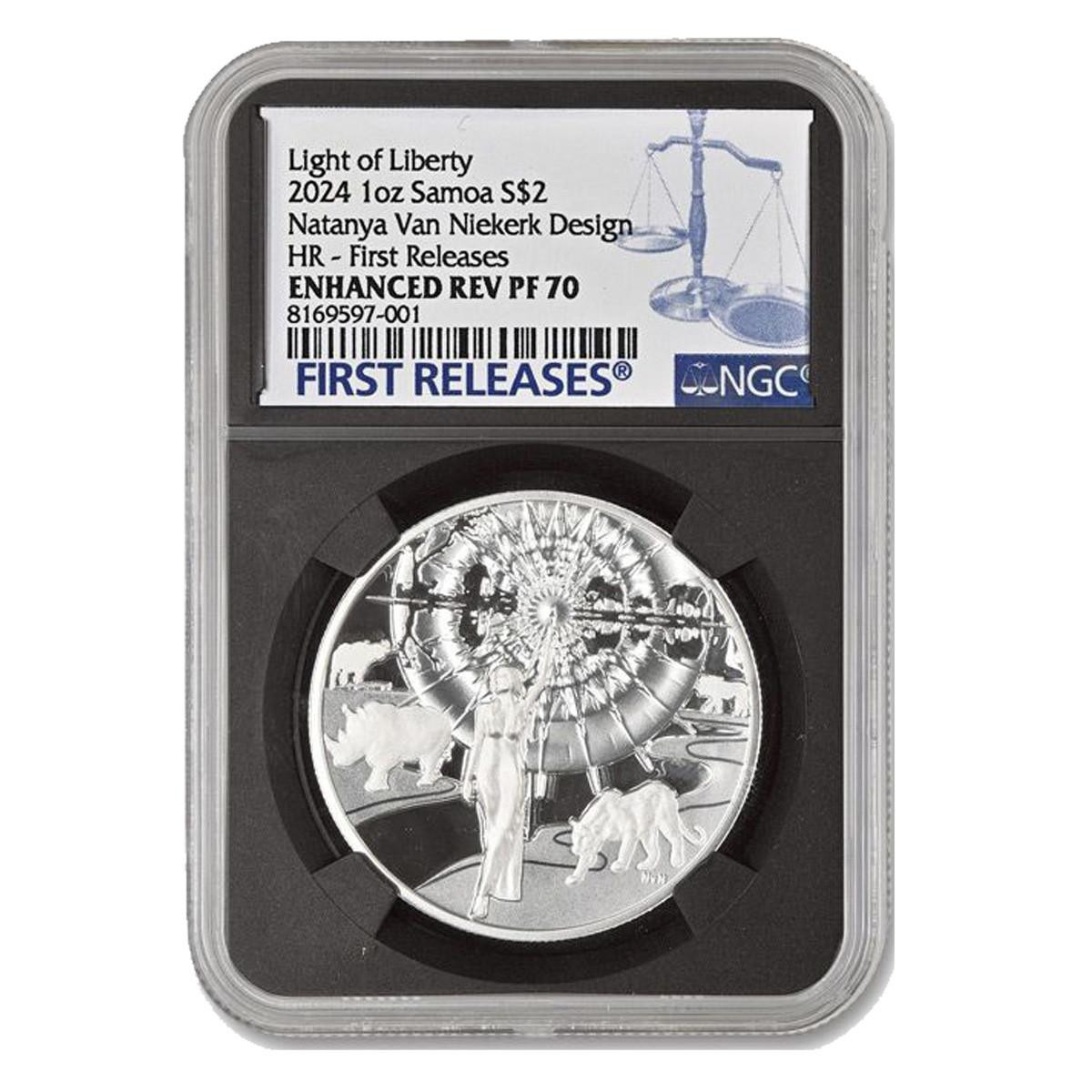 2024 Samoa $2 1-oz Silver Light of Liberty Natanya Van Niekerk