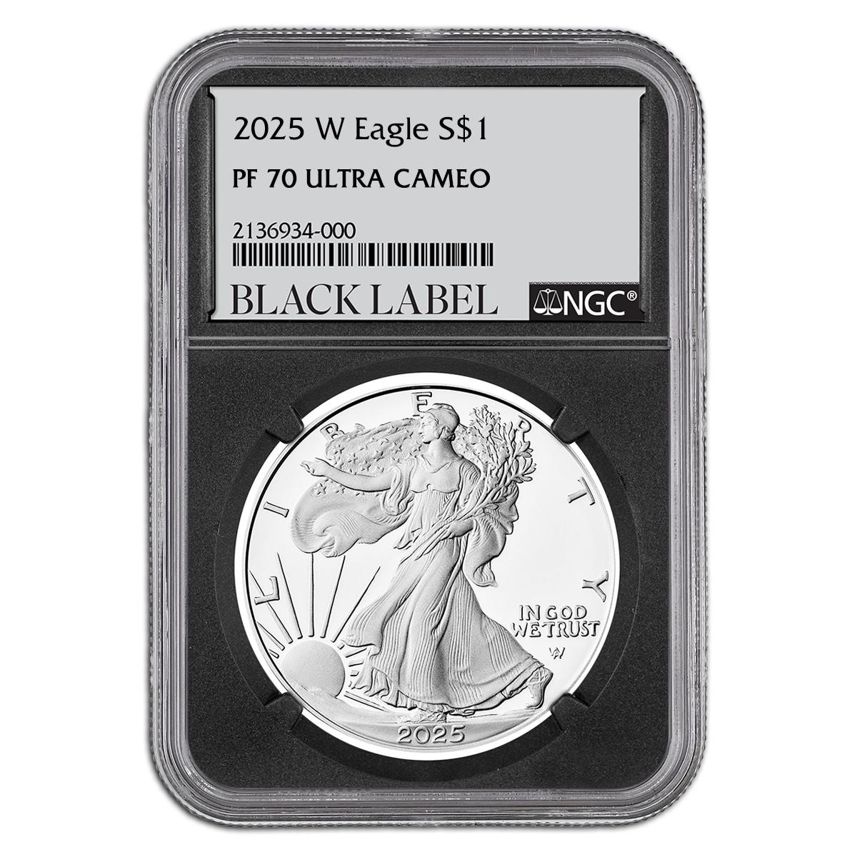 2025-W Proof Silver Eagle NGC PF70 UCAM Black Label 1 of 25