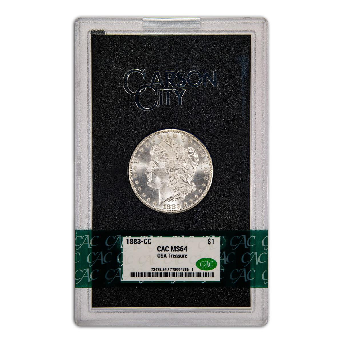 1884-CC モルガンダラー CAC MS64 GSA Treasure 1883/1884-CC Morgan Dollar Coin CAC MS64 - GSA Treasure