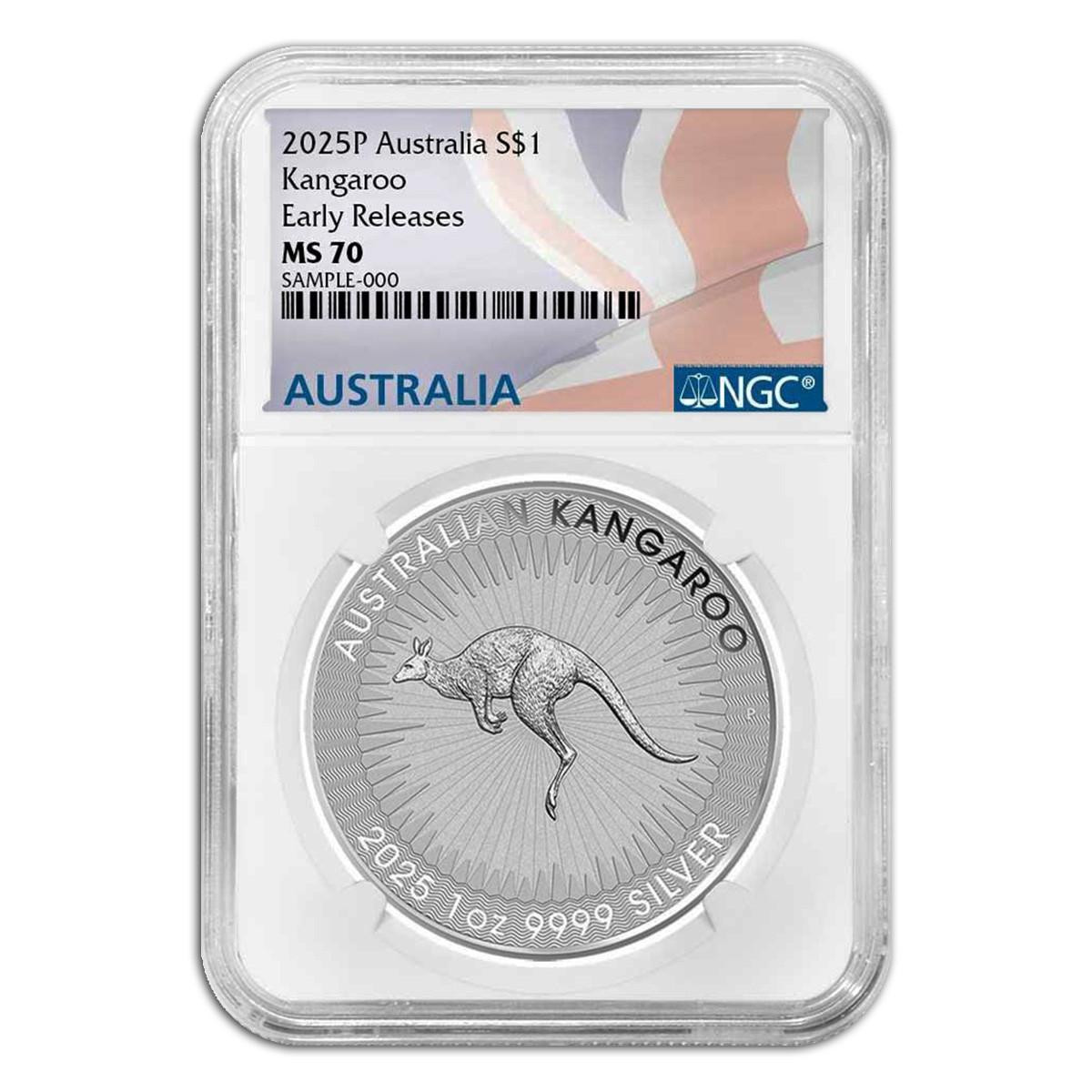 2025 1 oz Silver Kangaroo NGC MS70 Early Releases
