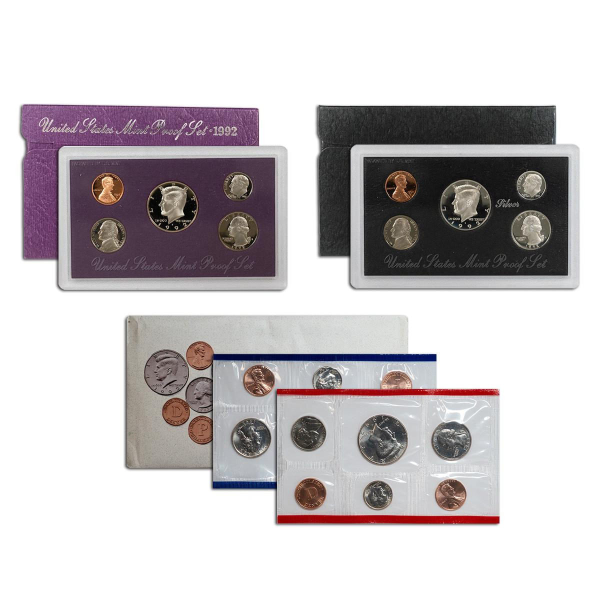 1992 Proof & Mint Set Trio