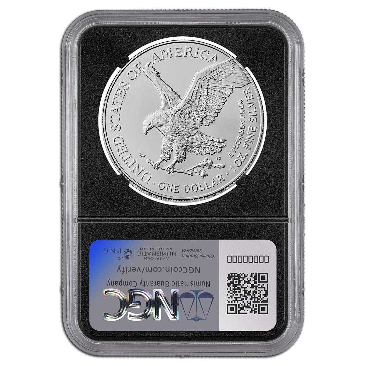 2025 Silver Eagle (Eagle Privy Mark) NGC MS70 Black Label 1 of 250
