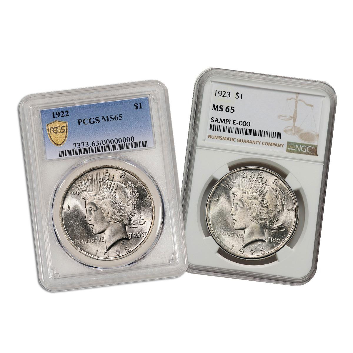 Peace Dollar NGC/PCGS MS65 - Random Date