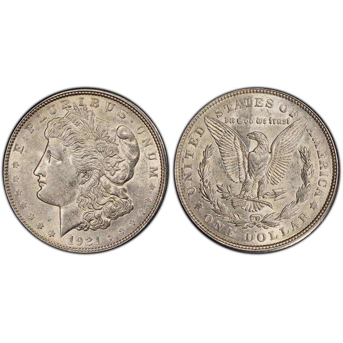 1921-PDS Morgan Silver Dollar - Almost Uncirculated 3pc Set