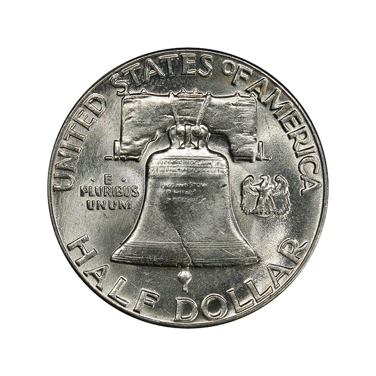 1958-P Franklin Half Dollar BU - Type 2 Reverse