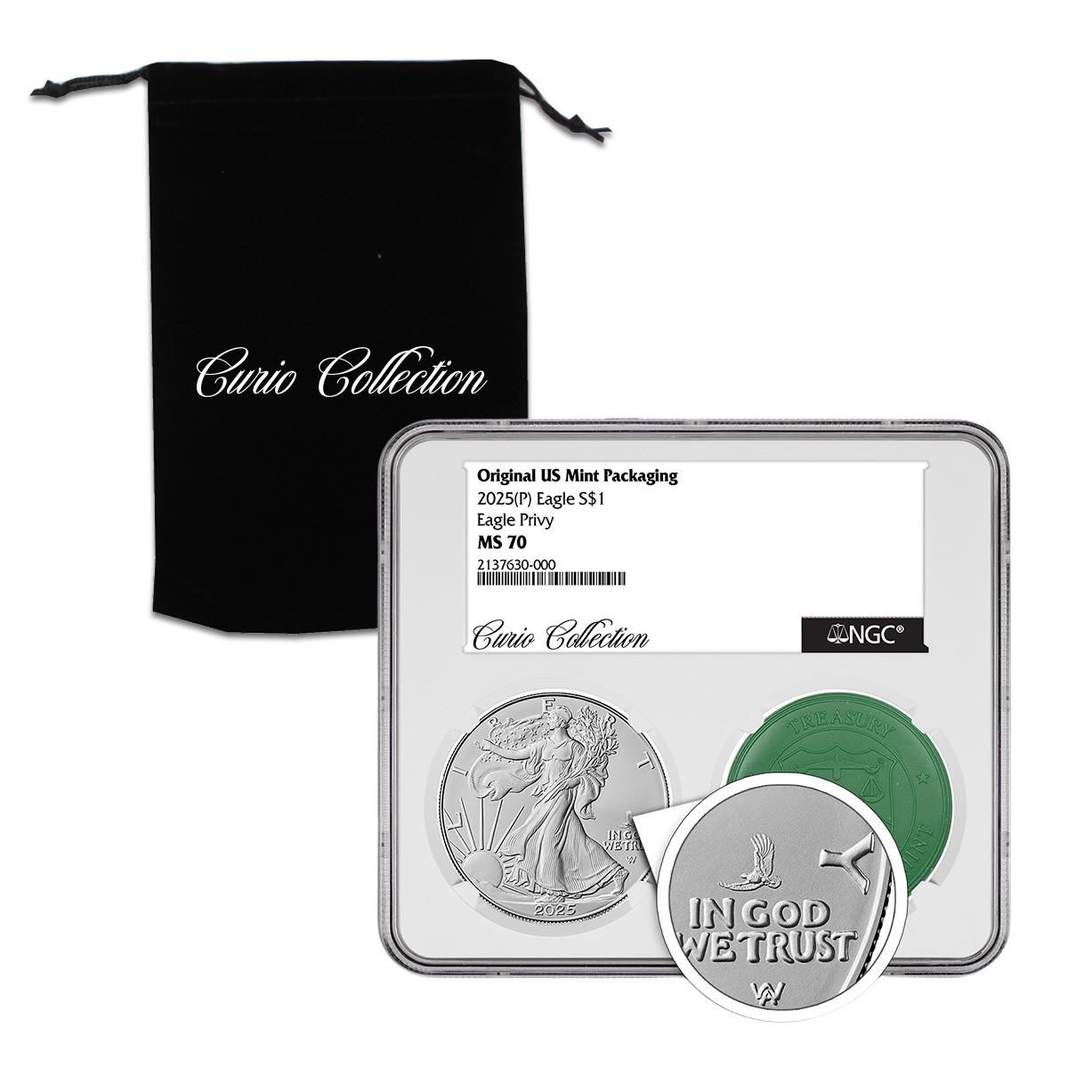 2025 (P) Silver Eagle NGC MS70 Eagle Privy Curio Collection w