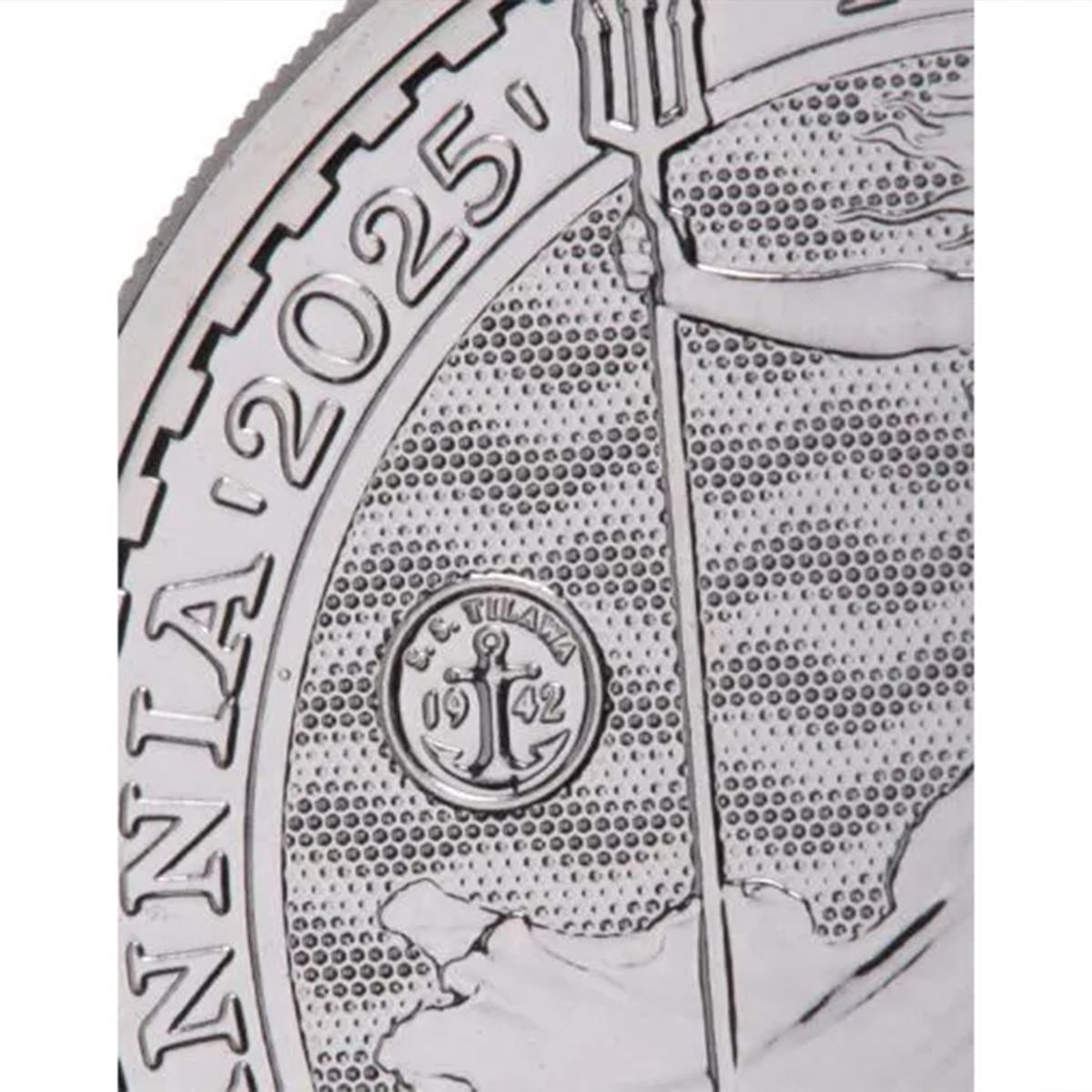 2025 1-oz Silver Britannia Struck From SS Tilawa Shipwreck Silver
