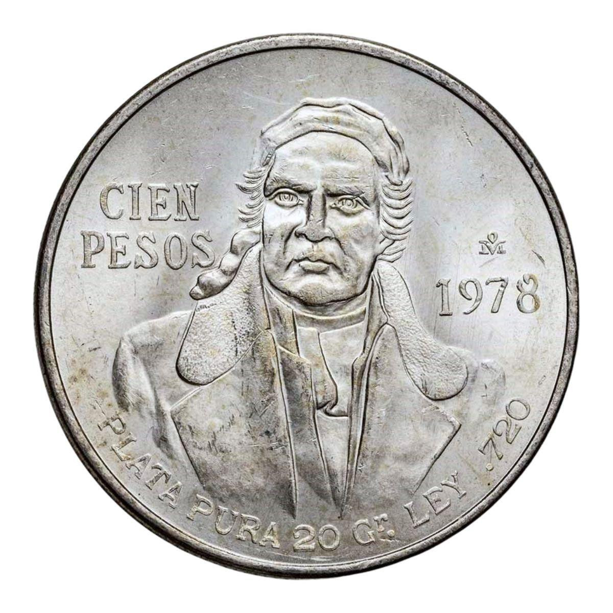 1978 Mexico Silver 100 Pesos Brilliant Uncirculated