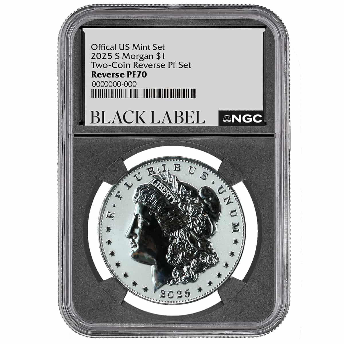 2025-S Reverse Proof Morgan & Peace Dollar Set NGC Rev PF70 Black