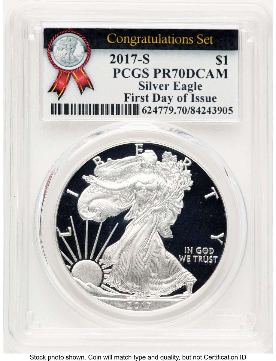 2017-S S$1 American Silver Eagle Coin PCGS MS70, Congratulations
