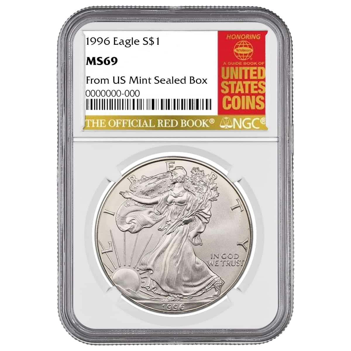 U.S. Mint シルバーイーグル　silver eagle 1996 Silver Eagle NGC MS69 - From US Mint Sealed Box (Key Date)