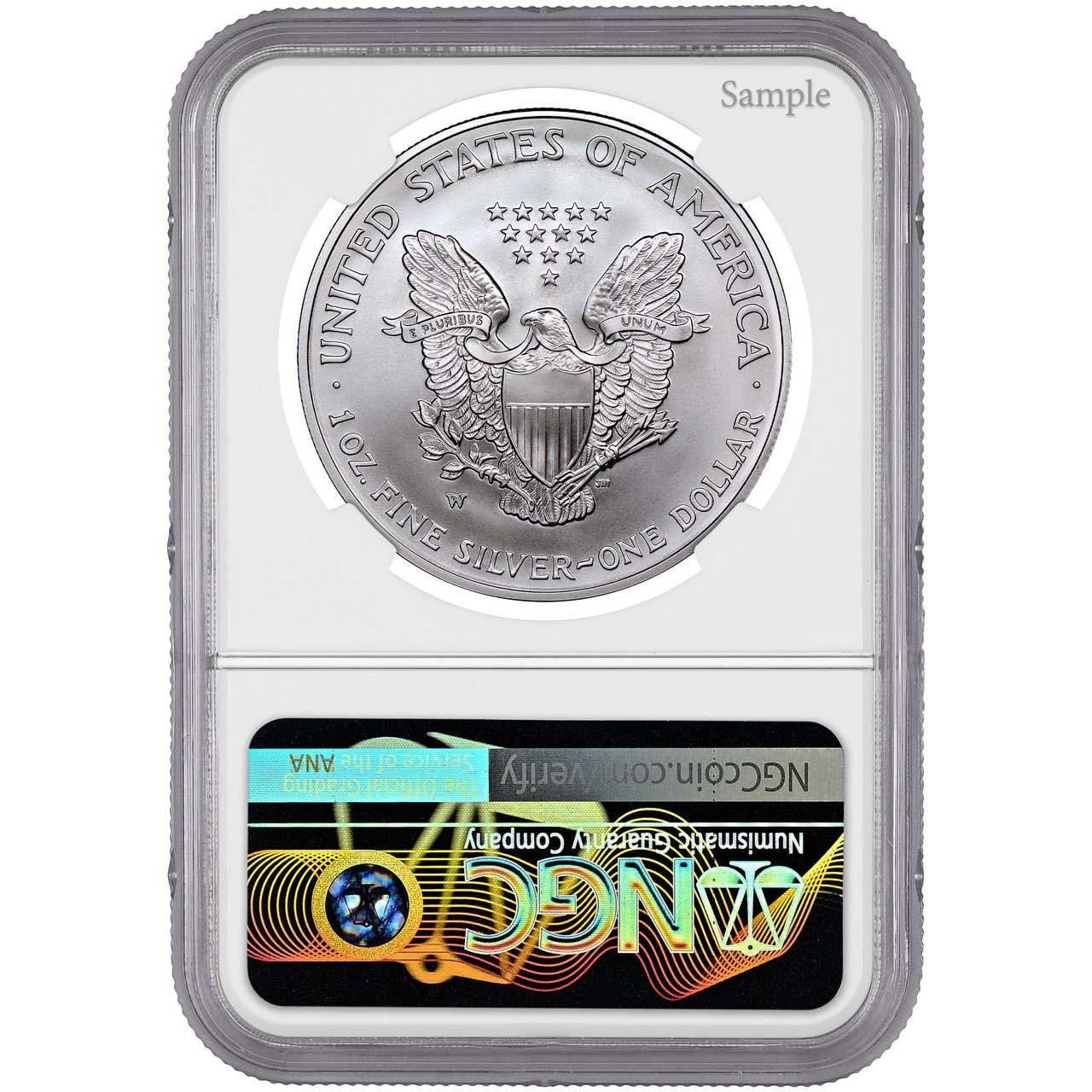 2017-W Burnished Silver Eagle NGC MS70 - Bullion Shark