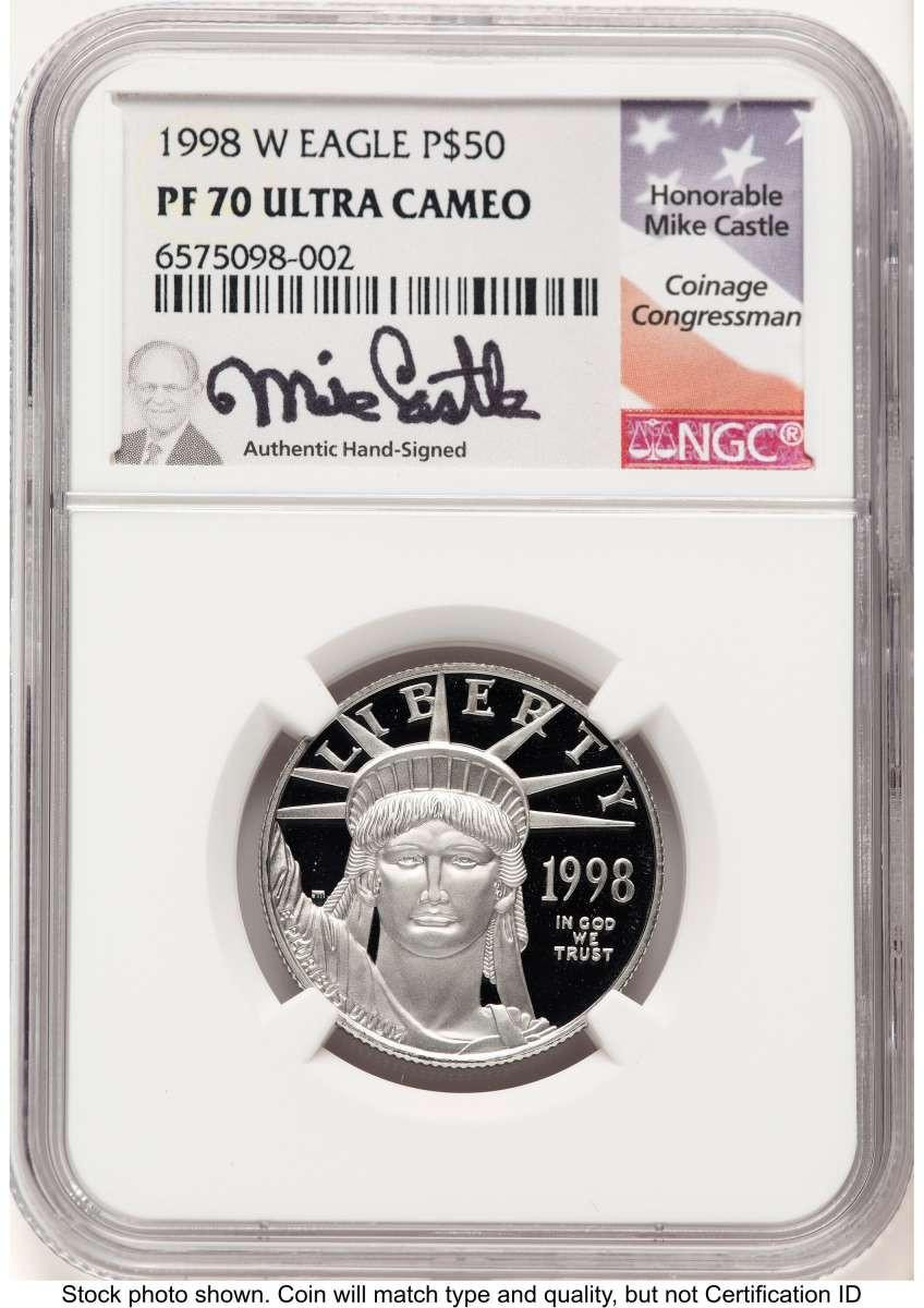 1998-W $50 Proof 1/2 oz Platinum Eagle Coin NGC PF70 UCAM | Rare