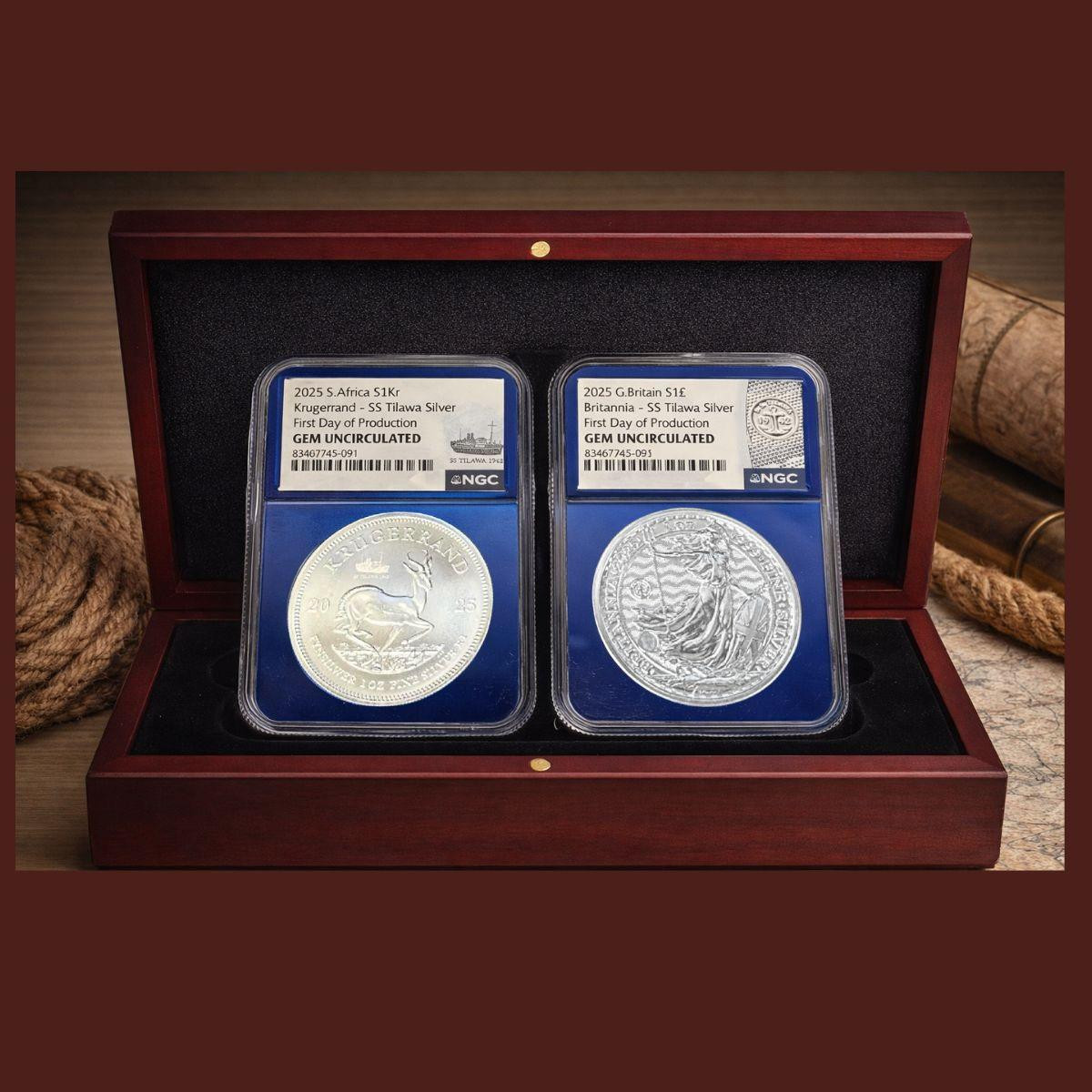 2025 S.S. Tilawa Silver Recovery 2-Coin Set - First Day of Production