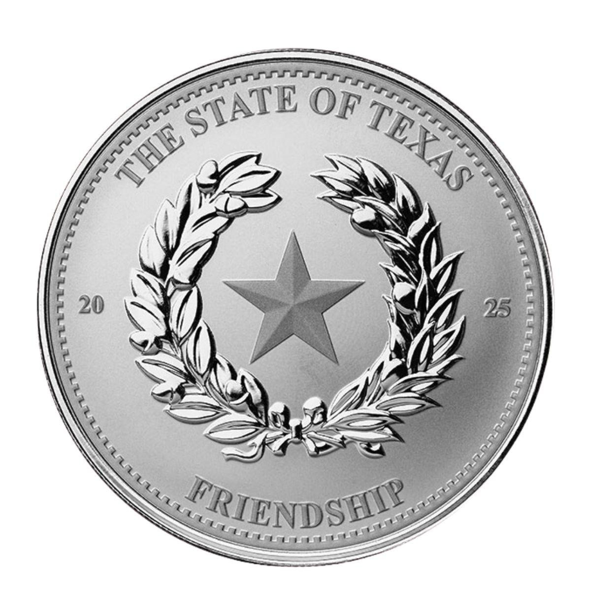 2025 1 oz Silver Texas State Commemorative Coin NGC MS70 Early Release