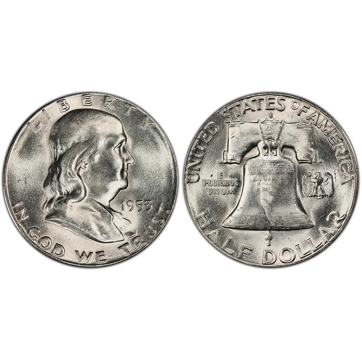 1953-S Franklin Half Dollar Brilliant Uncirculated- BU - Bullion Shark