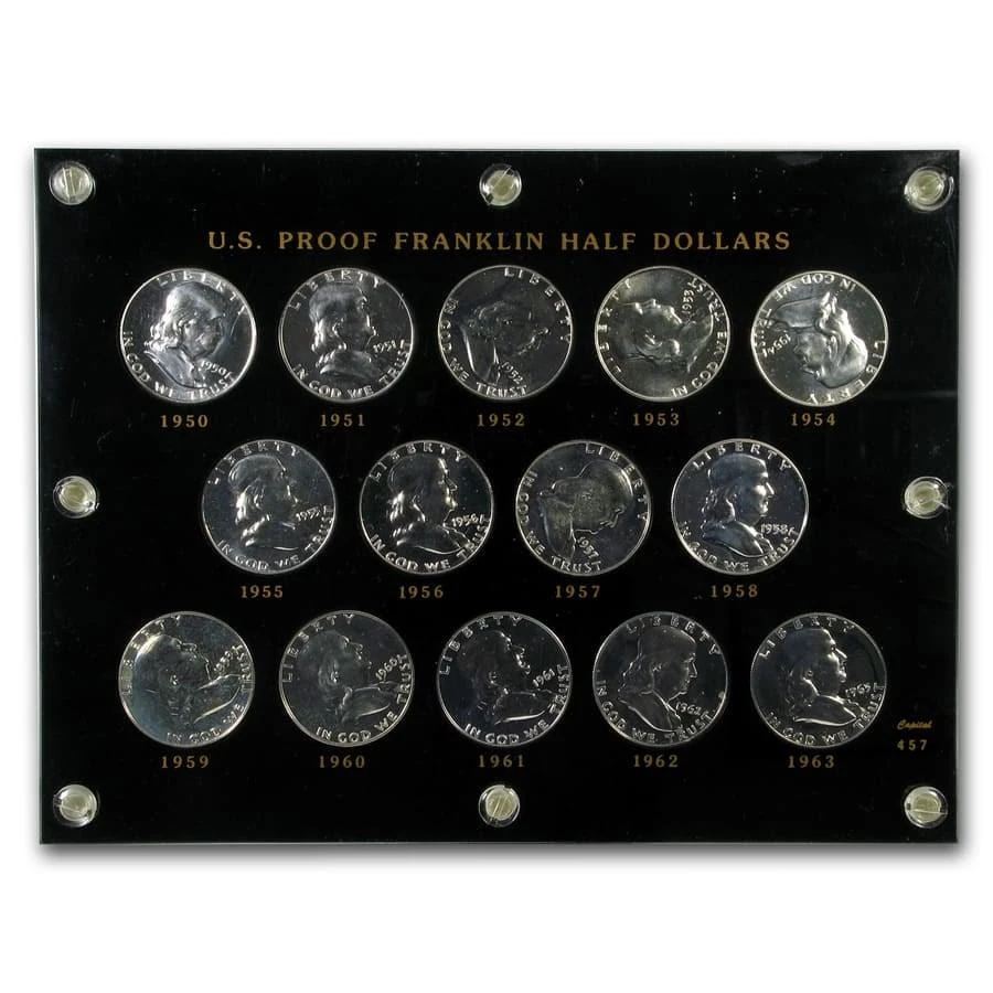 1950-63 Proof Franklin Half Dollar Set Choice Proof