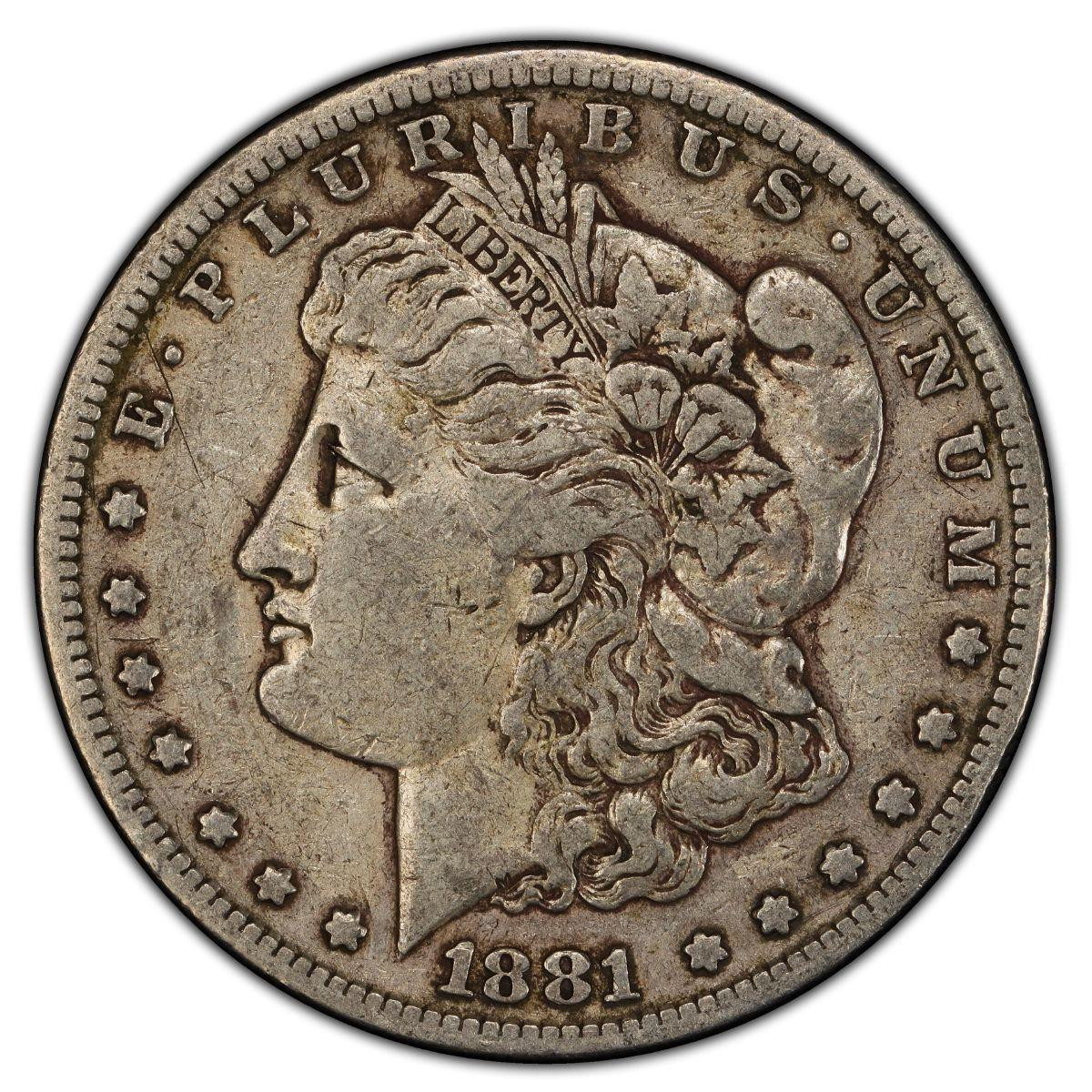 Pre-1921 Morgan Silver Dollar Circulated VG–XF Mixed Dates, 90
