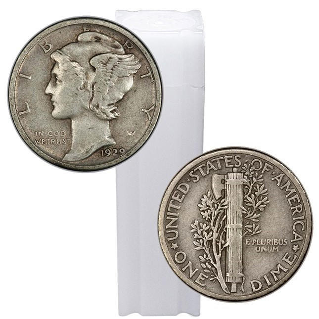 Buy 90% Silver Mercury Dime Rolls Online