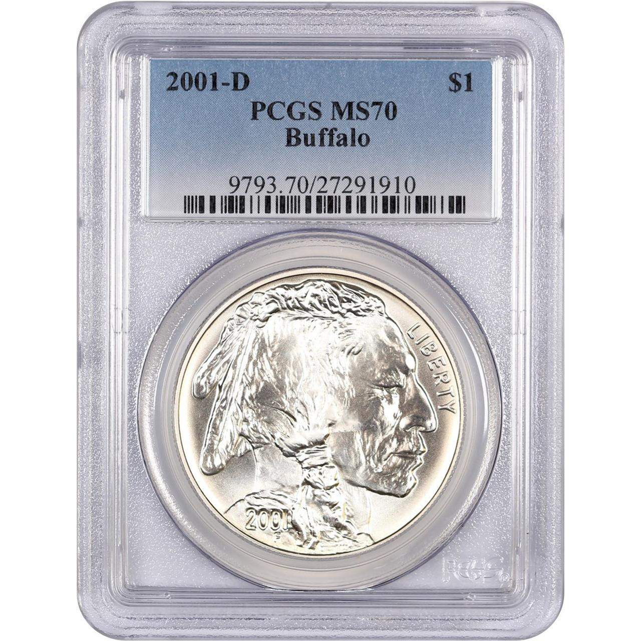 Buy 2001-D Silver Buffalo PCGS MS70 - The Only Silver Buffalo Online
