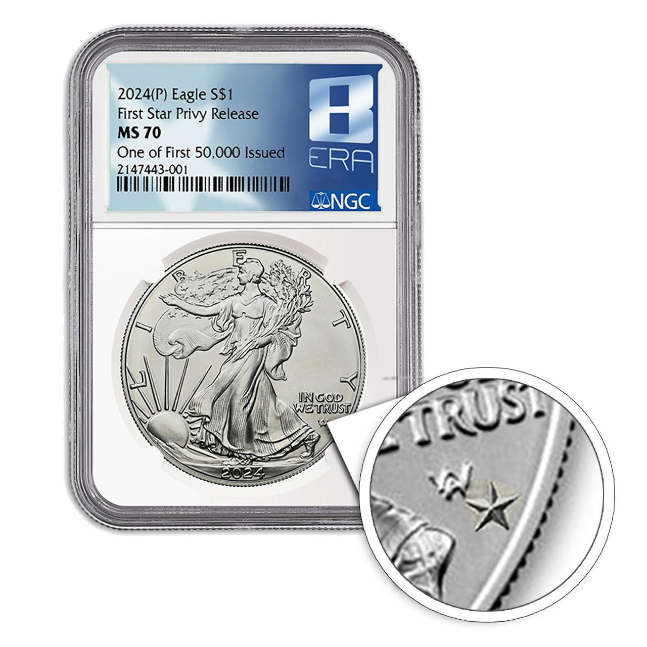 2024 Silver Eagle Star Privy Mark Value Pearl Beverlie
