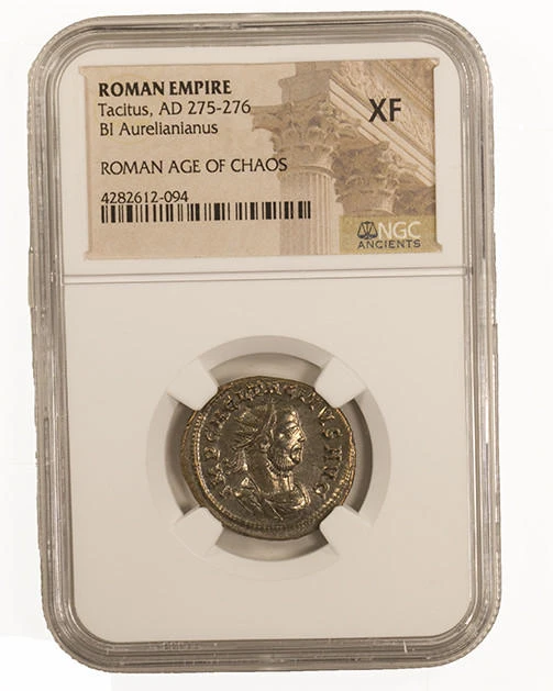 Bullionshark Roman Billon ANT  of Tacitus (AD275-276) NGC (XF)
