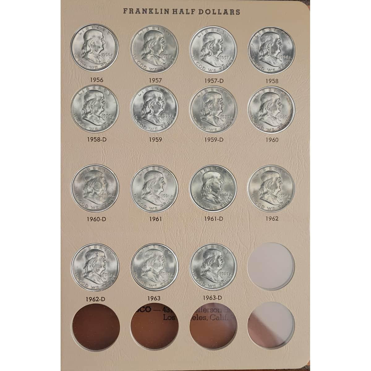 Complete Franklin Silver Half Dollar Set Brilliant Uncirculated