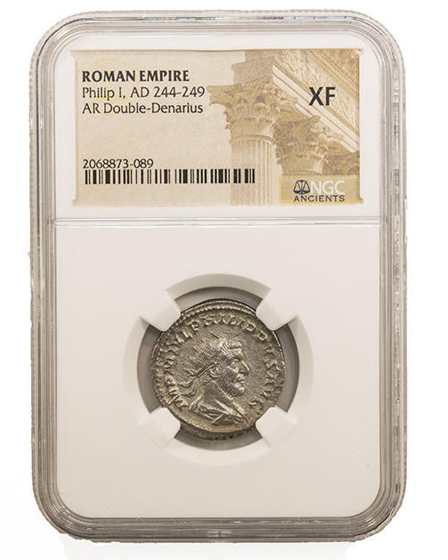 Roman Silver Antoninianus of Philip I (AD244-249) NGC (XF