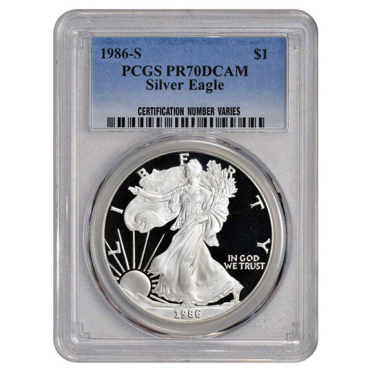 Buy 1986-S American Silver Eagle Coin PCGS PR70 DCAM