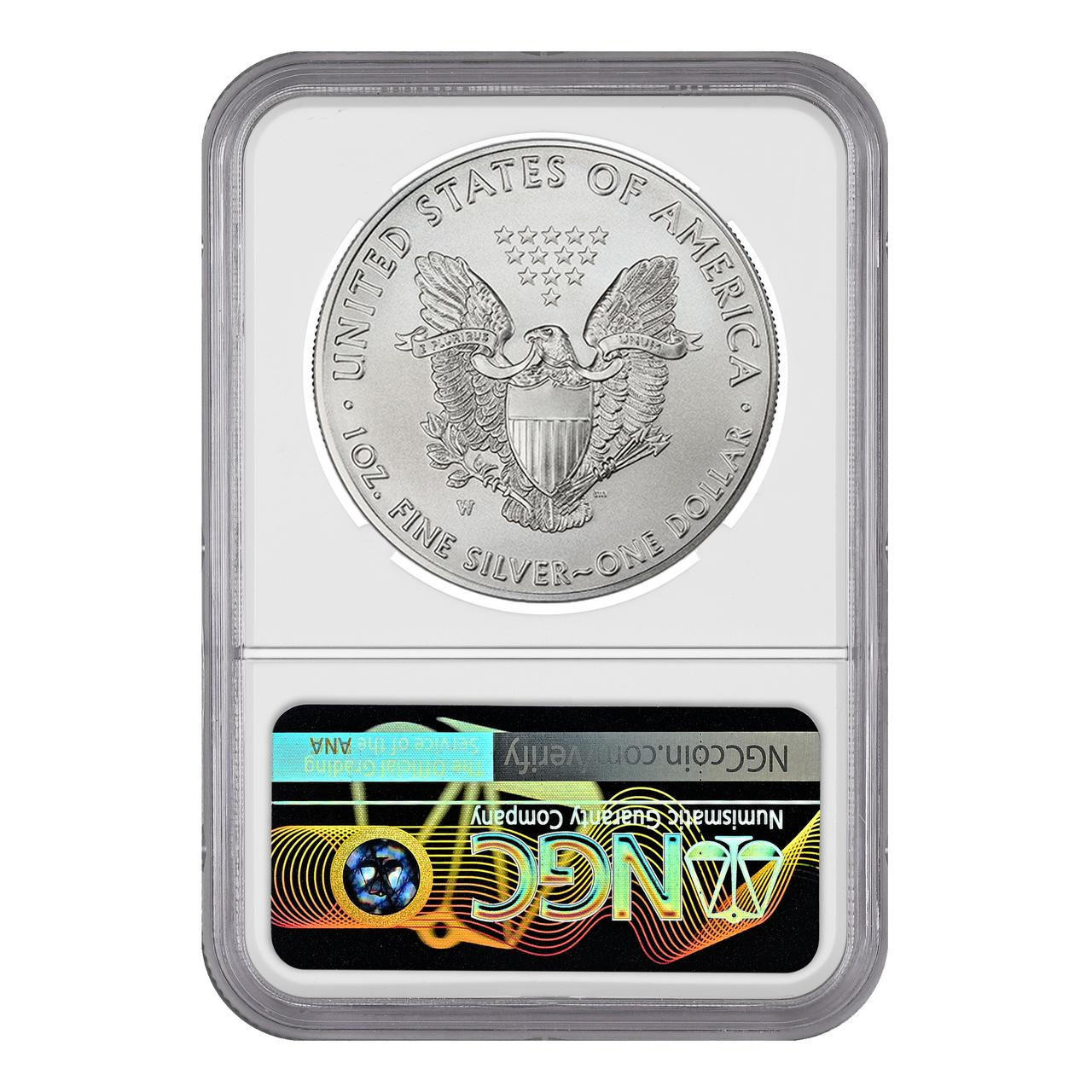 2011 W Burnished Silver Eagle NGC MS70 Thomas Uram Signed