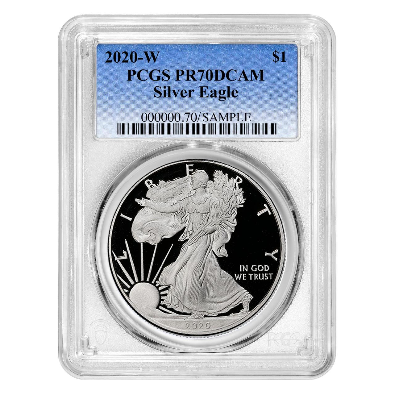 2020年　イーグル銀貨　PCGS MS70  サイン入り　No.740 2020-W Proof Silver Eagle PCGS PR70