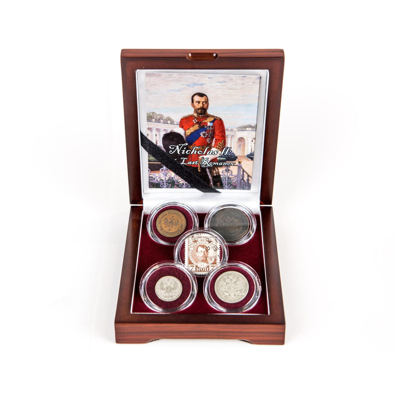 Bullionshark Nicholas II of Russia: The Last Romanov (Boxed Set of Four Coins and a Stamp)