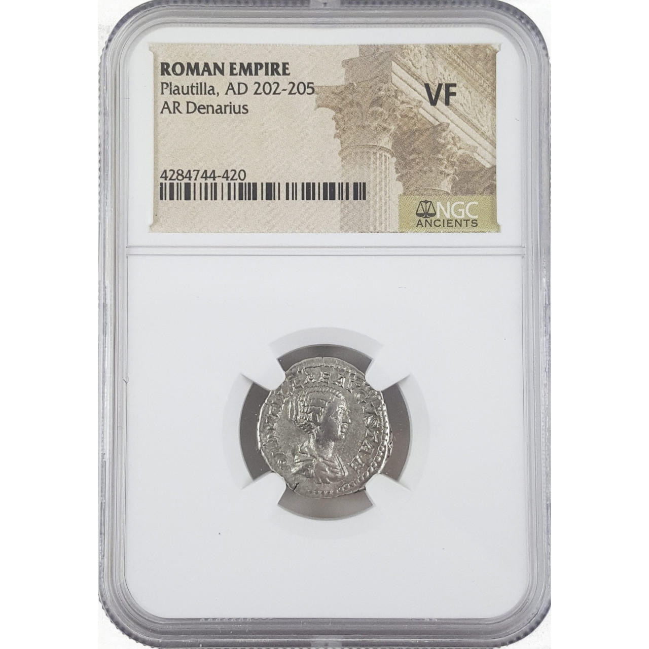 Bullionshark Plautilla Antoninianus NGC Certified Slab (VF)