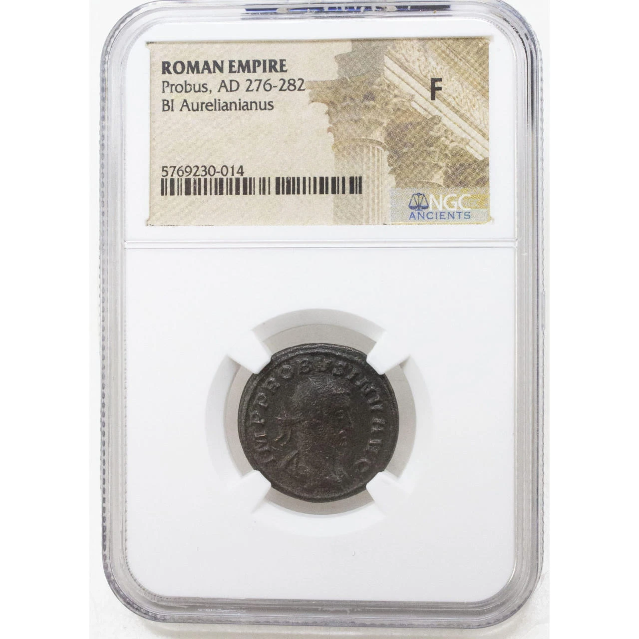 ローマ帝国　アウレリアヌス皇帝ブロンズ　AD276-282　NGC鑑定済3 Roman AE Probus (AD 276-282) NGC (F)