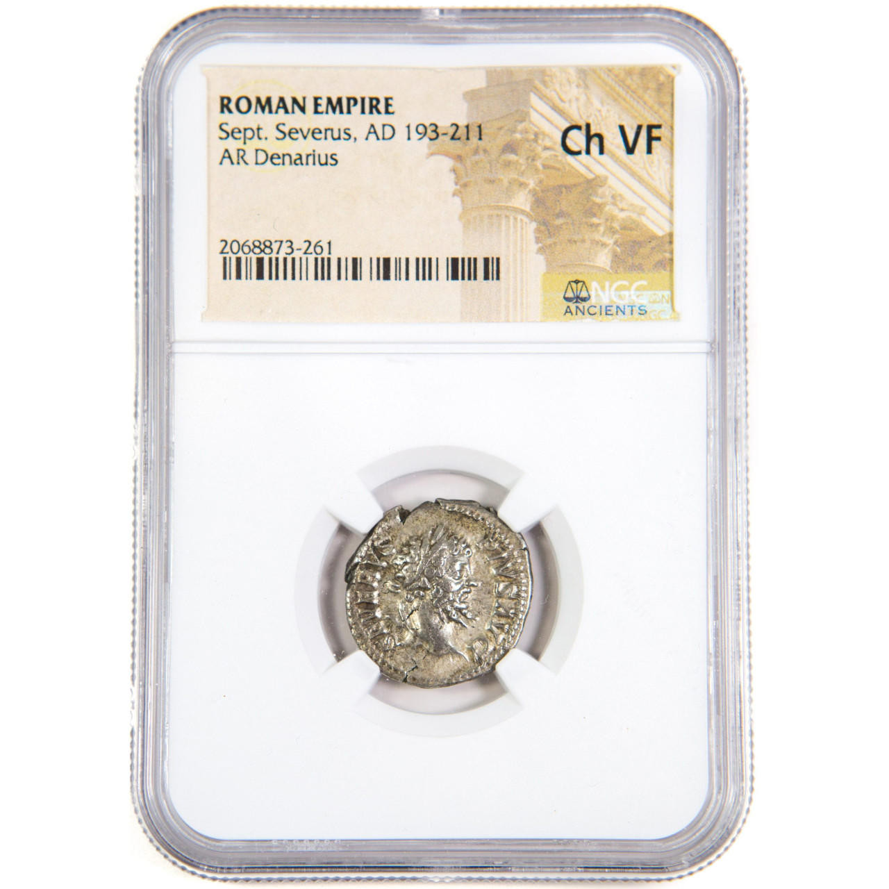Roman Silver Denarius of Septimius Severus (AD 193-211) NGC (F)