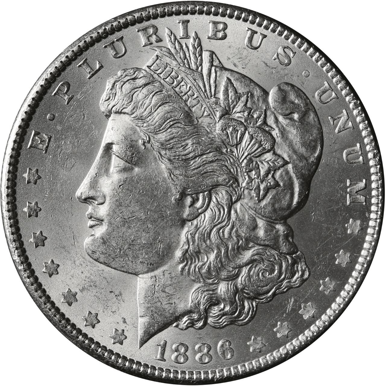 1886 Morgan Silver Dollar Coin BU | Bullion Shark Rare Coins