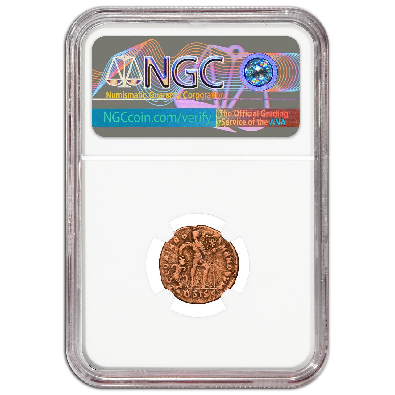 ローマ帝国 ValensAD 364年-378年Æ ヌムス　NGC認定　022 AD 364-378 Bronze Roman Coin NGC Valens (Military Ruler)