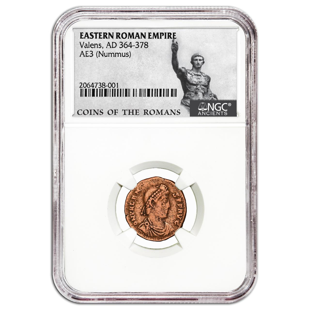 AD 364-378 Bronze Roman Coin NGC Valens (Military Ruler)